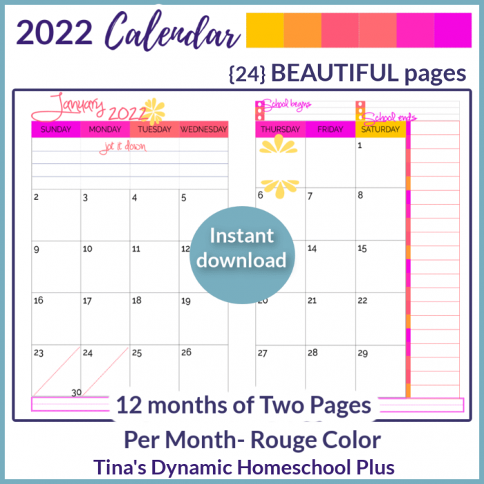 Step 2. Calendar/Appointment Keepers Build Your Homeschool Planner