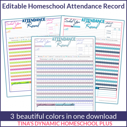 Editable Attendance Record (multiple colors)
