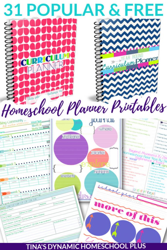 31 Popular and Free Homeschool Planner Printables