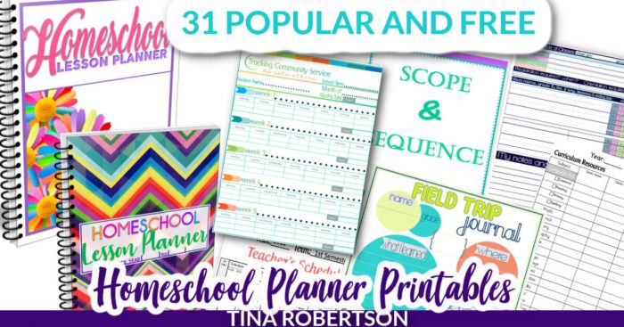 31 Popular and Free Homeschool Planner Printables