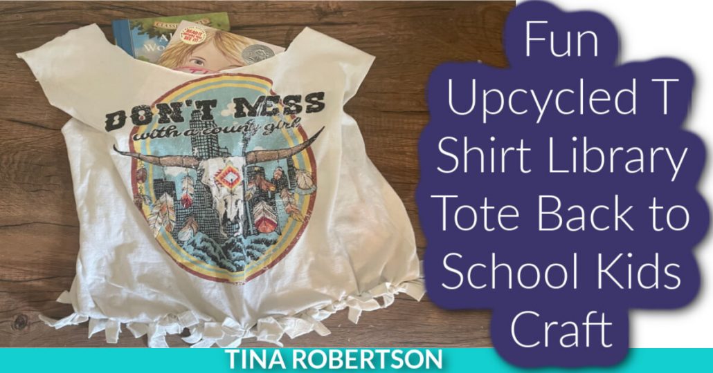 Fun Upcycled T Shirt Library Tote Back to School Kids Craft
