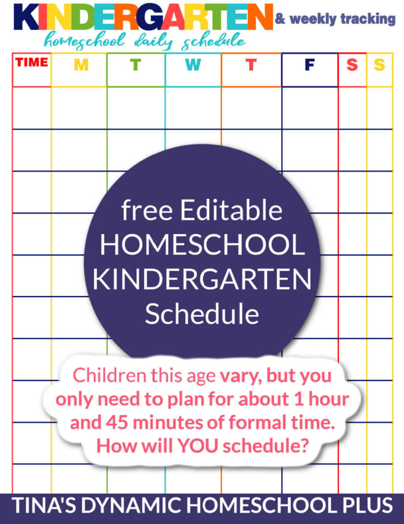 How to Create the Best Homeschool Schedule for Kindergarten (free printable)