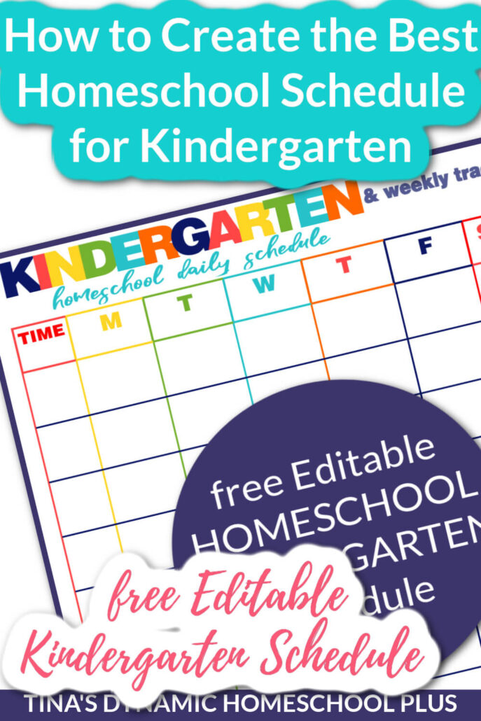 How to Create the Best Homeschool Schedule for Kindergarten (free printable)