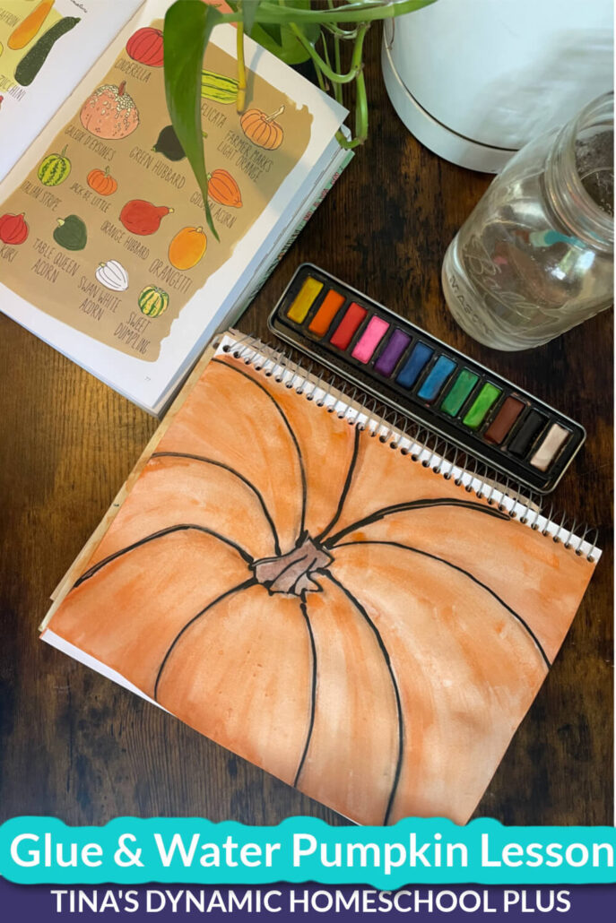Kids Fun Glue and Watercolor Fall Pumpkin Unit Study