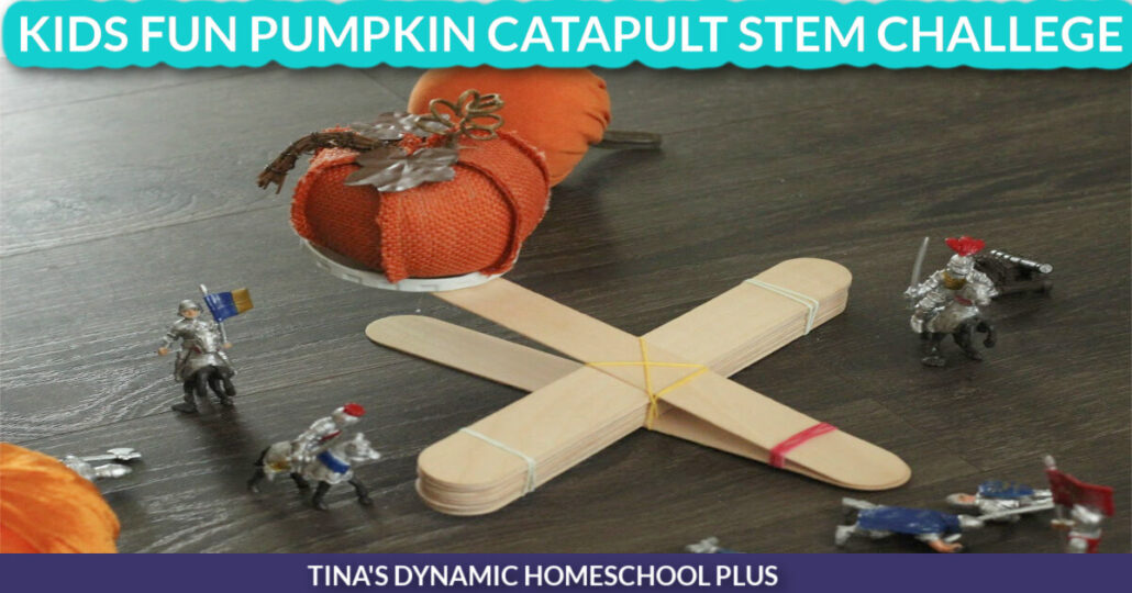 Kids Fun Pumpkin Catapult Stem Challenge for Medieval Unit Study