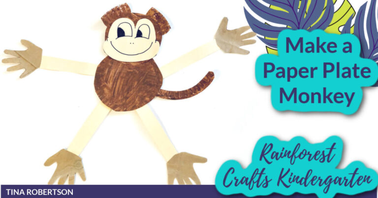 Rainforest Crafts for Kindergarten:Make an Easy Paper Plate Monkey