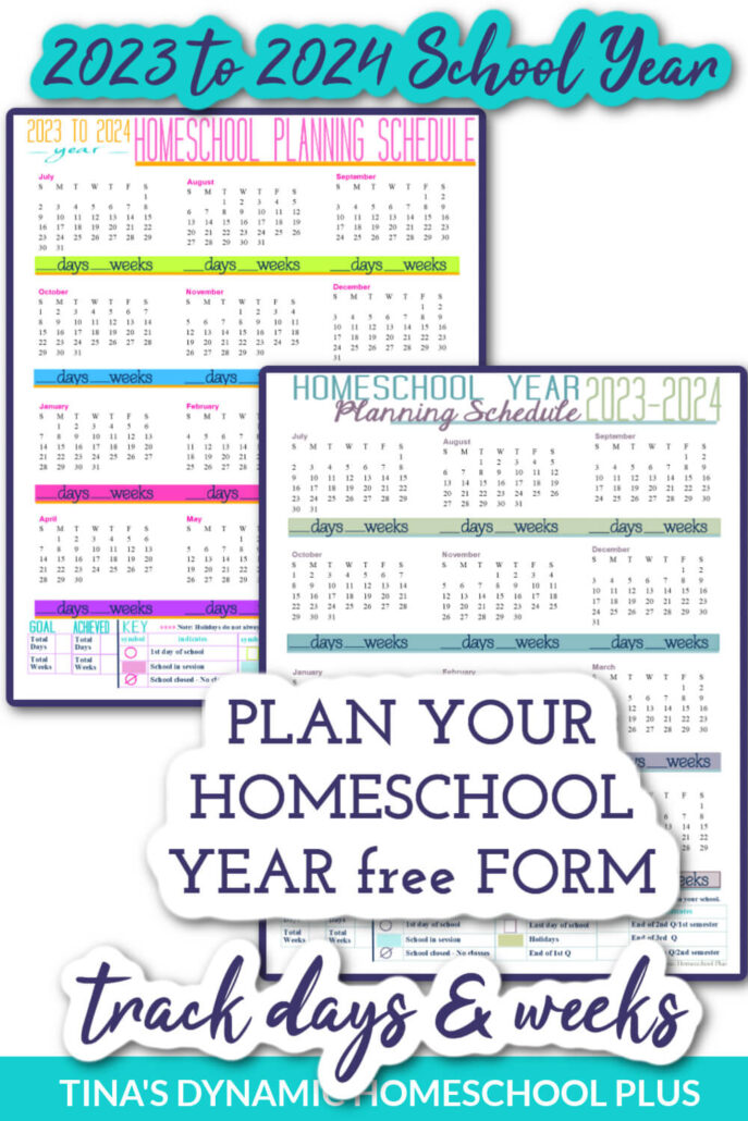 School Year 2023-2024 Homeschool Planning Schedules Beautiful Forms