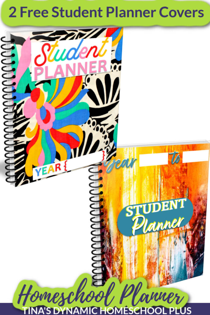 Two Free Homeschool Student School Planner Covers