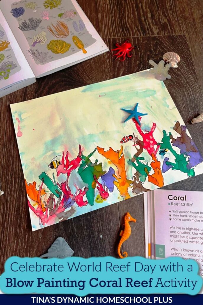 Celebrate World Reef Day with a Blow Painting Coral Reef Hands-On Activity