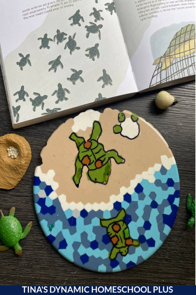 Fun and Easy Mosaic Art Sea Turtle Activity For Kids