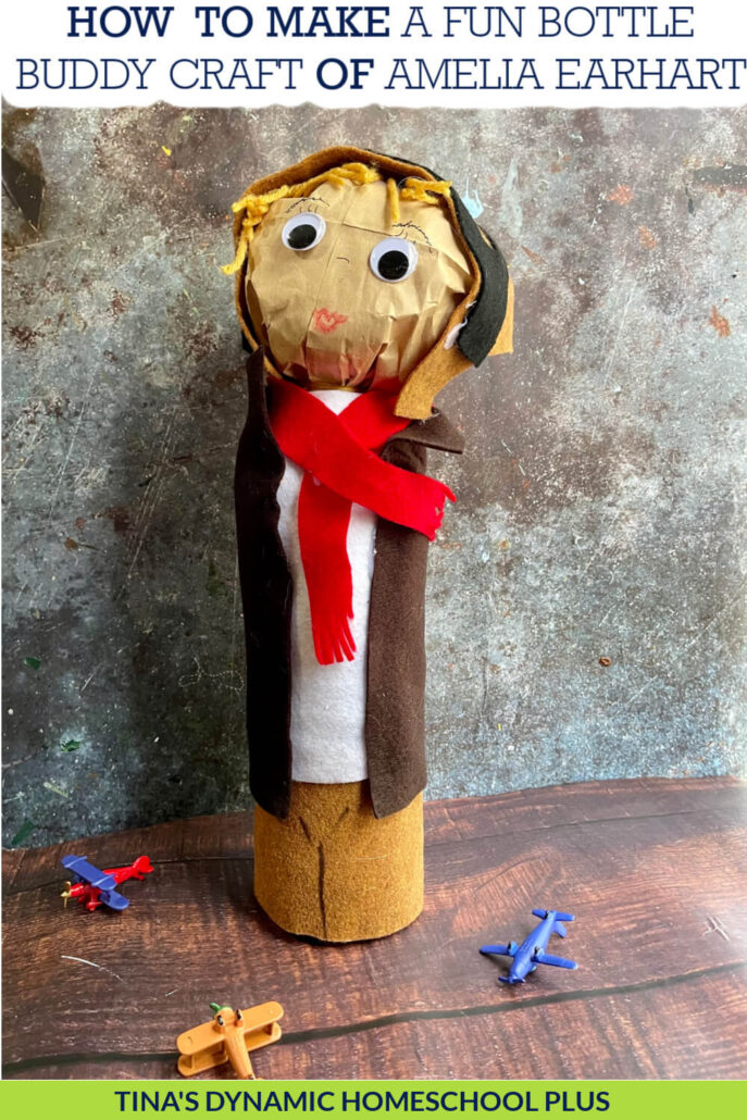 How to Make a Fun Bottle Buddy of the Trailblazing Pilot Amelia Earhart Craft