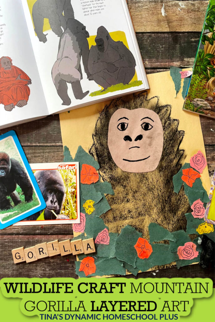 Simple and Fun Wildlife Craft Mountain Gorilla Layered Art Project