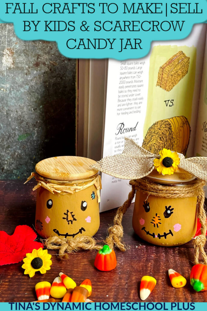Easy Fall Crafts To Make And Sell By Kids & Scarecrow Candy Jar