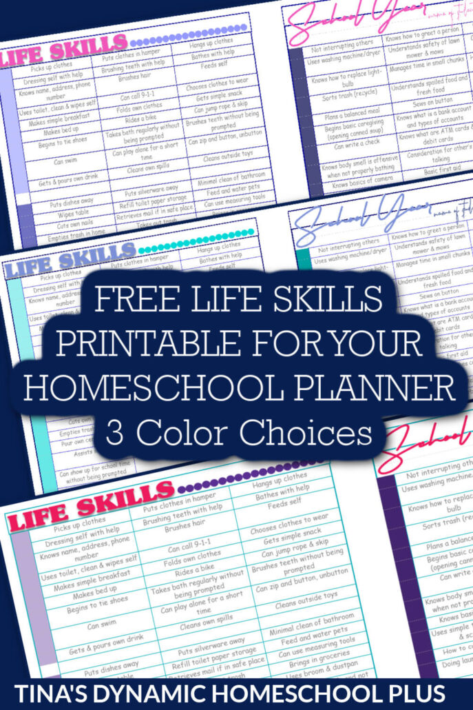 Free Printable Homeschool Life Skills Checklist for Your Homeschool Planner