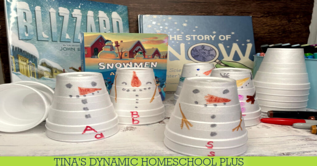 Fun Paper Cup Snowman Game Matching Upper and Lowercase Alphabet Letters
