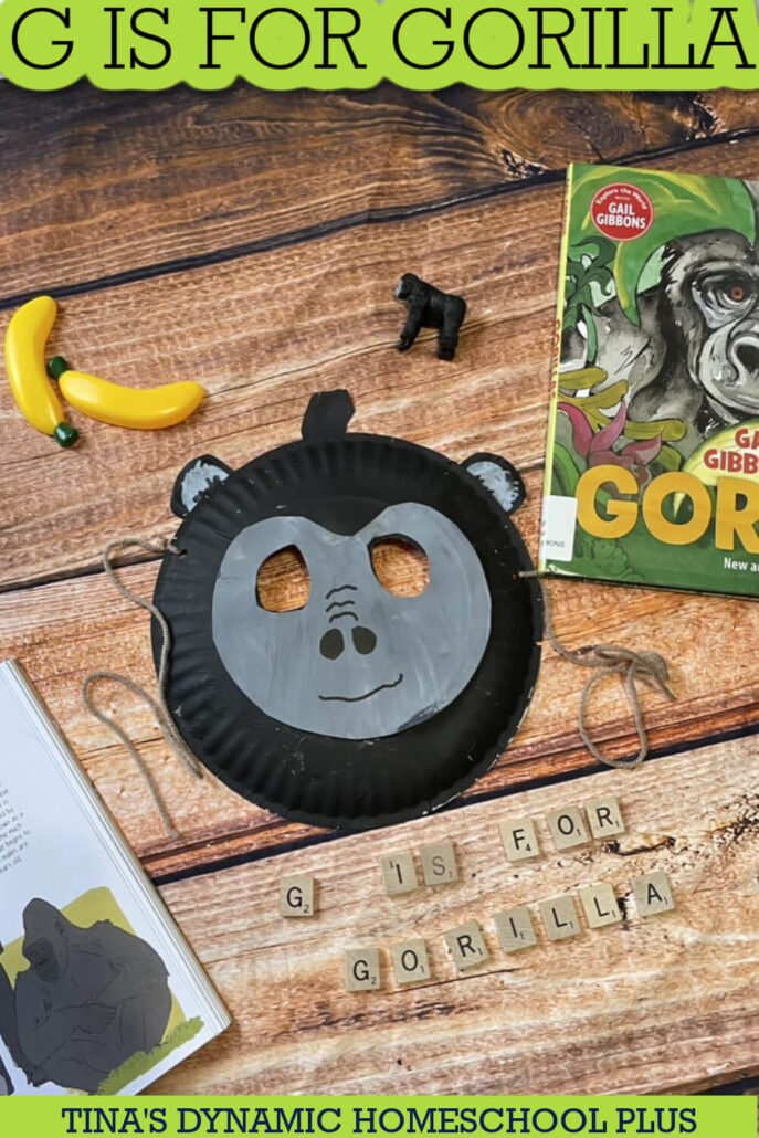Alphabet Letter G is for Gorilla Fun Paper Plate Preschool Mask