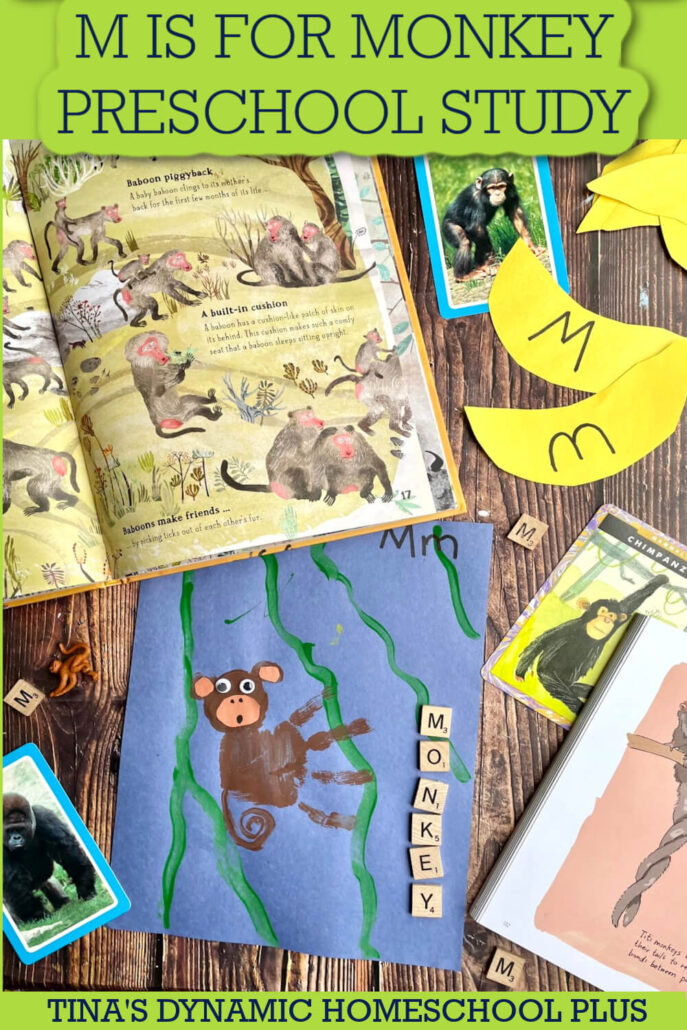 Alphabet Letter M is for Monkey Handprint Preschool Fun Monkey Study