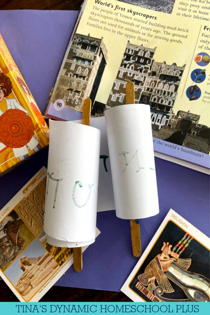 Easy Israel Crafts for Preschoolers: How to Make Mini Torah Scrolls