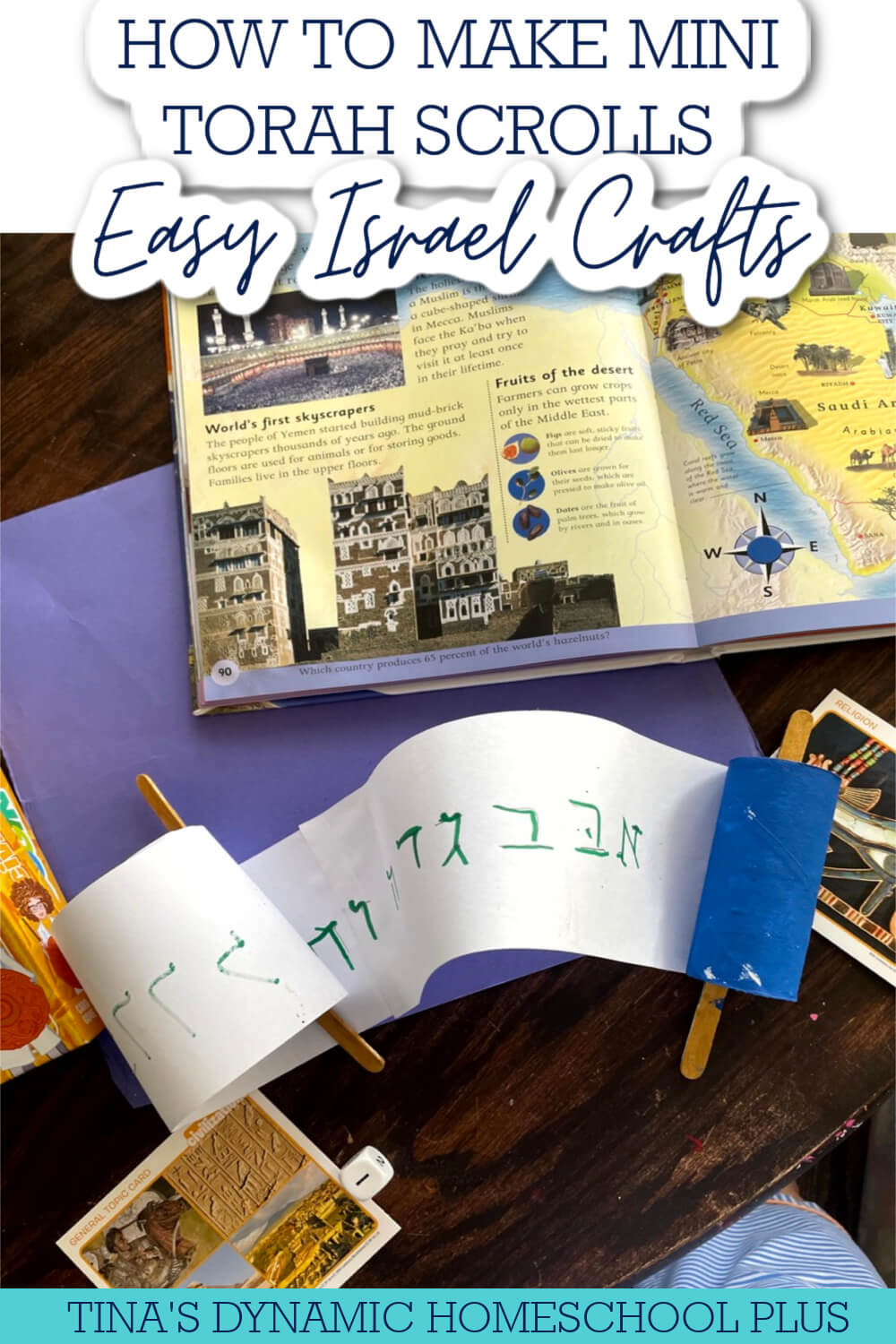 Easy Israel Crafts for Preschoolers: How to Make Mini Torah Scrolls