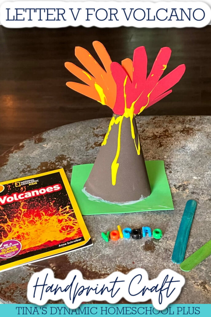 How to Make A Letter V For Volcano Handprint Craft