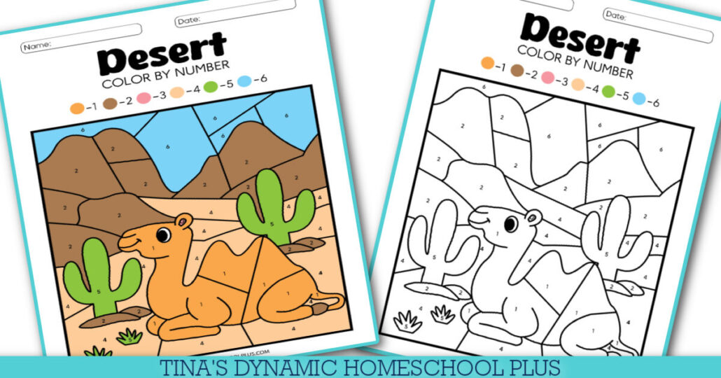 5 Asia Activities For Kids & Free Color by Number Camel