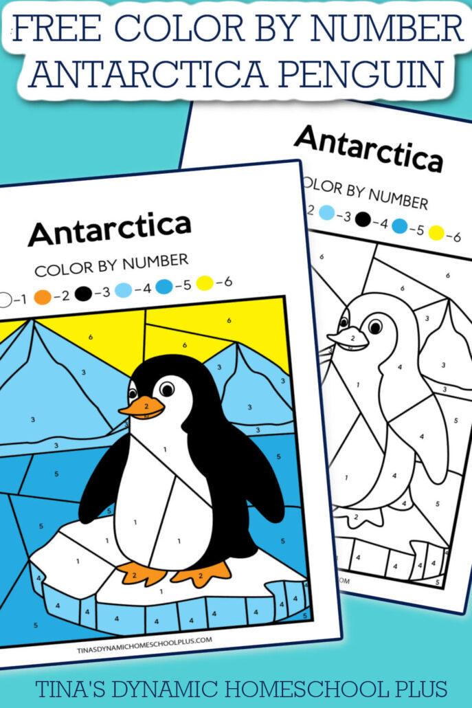 Free Color By Number Penguin And Penguins Antarctica Habitat