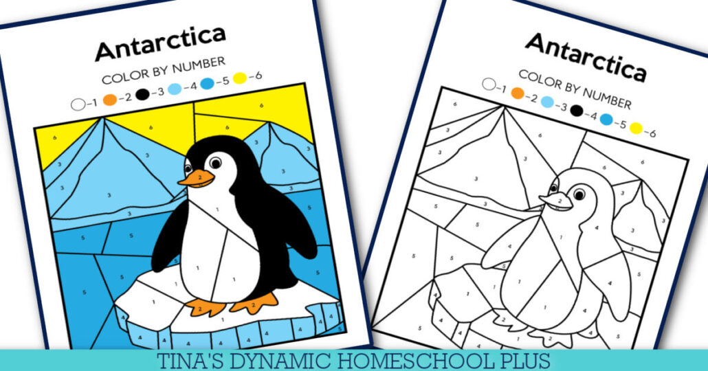 Free Color By Number Penguin And Penguins Antarctica Habitat