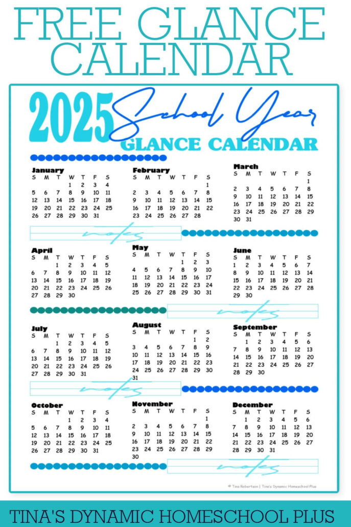 Free Colorful and Beautiful 2025 Printable School Calendar on One Page