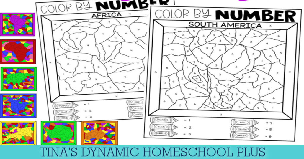 Explore the World: Free Continent Printables to Color by Number