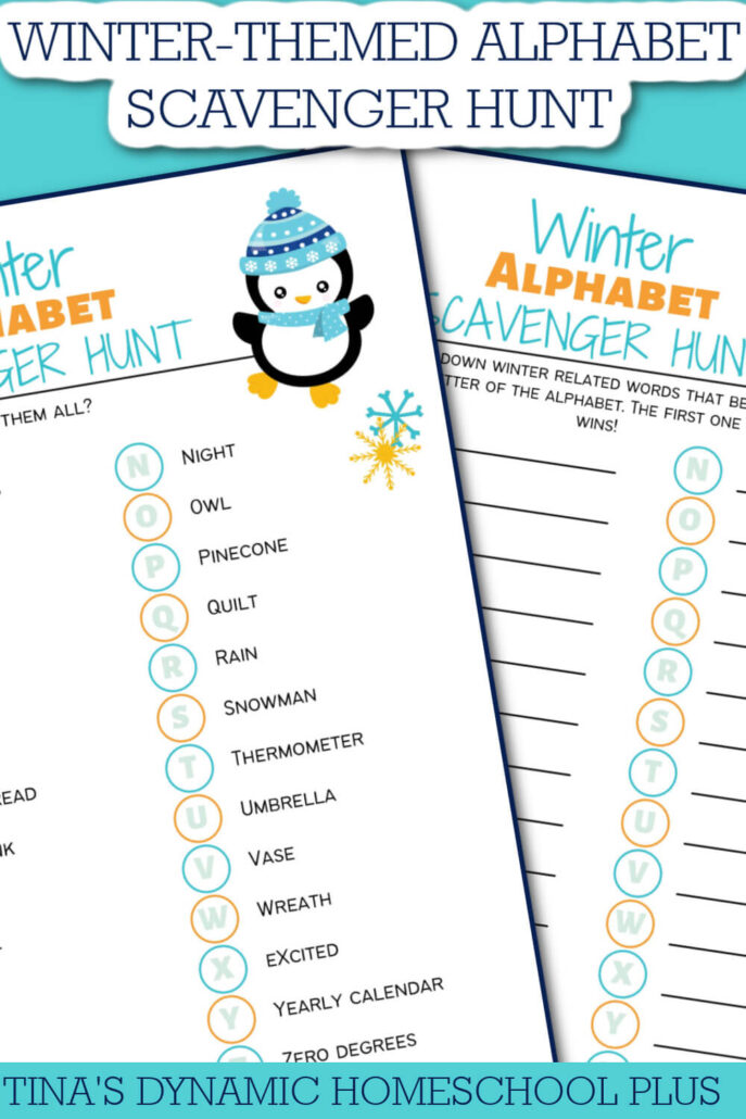 Free Printable Kindergarten Worksheets | Awesome Winter-Themed Alphabet Scavenger Hunt