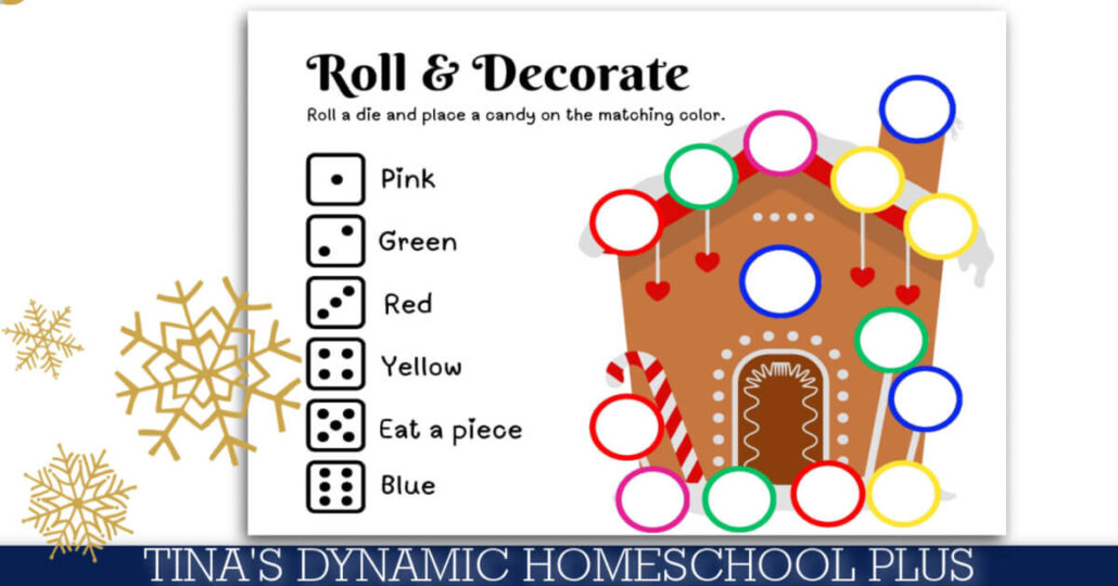 Free Roll-A-Gingerbread House Game For Kids Who Love Games