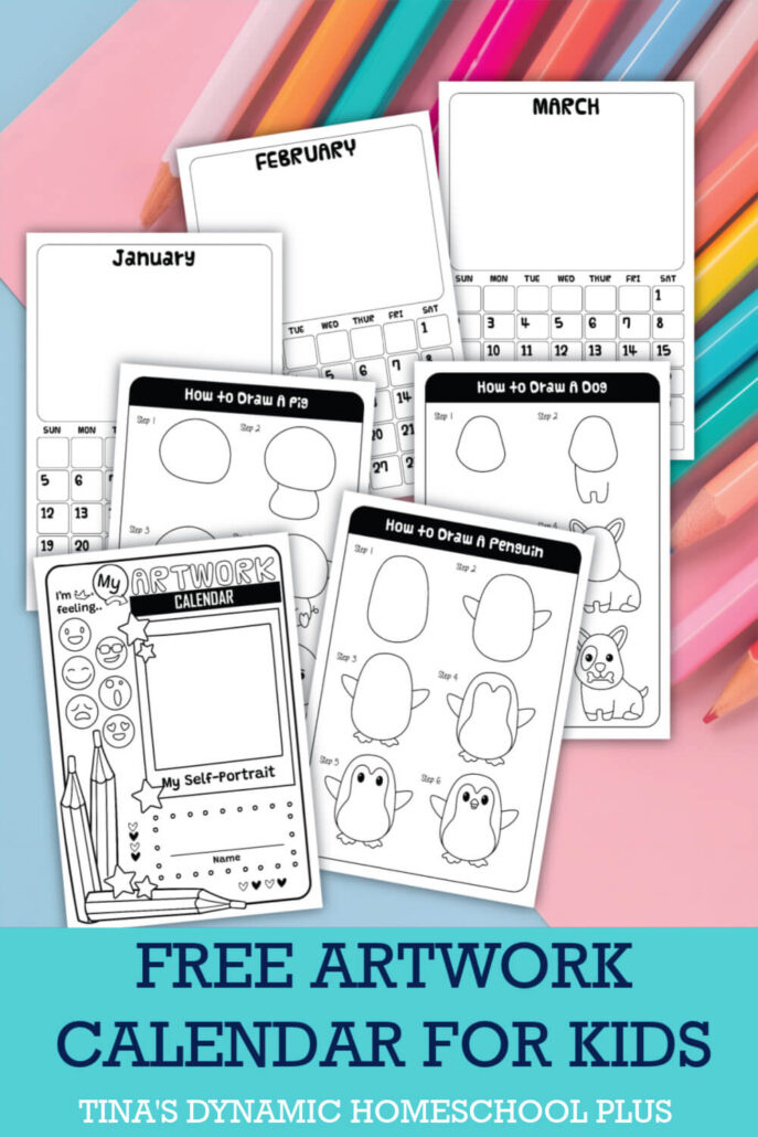 Make 2025 Colorful: Free Kids Artwork 12 Month 2025 Calendar