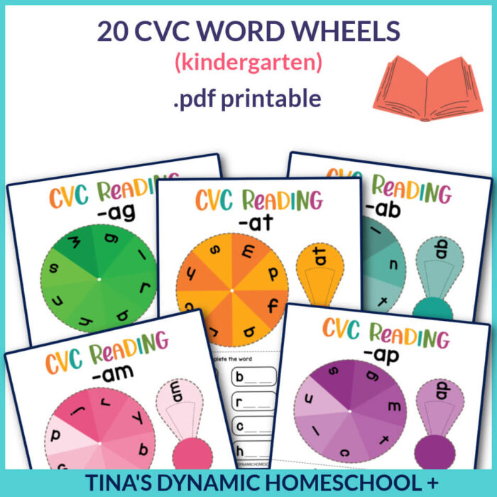 20 CVC Word Wheels for Budding Readers