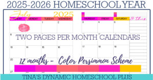 2025-2026 Two Pages Per Month Calendar – Persimmon Color