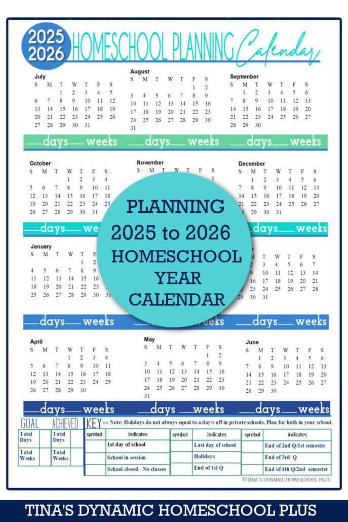 School Year 2025-2026 Homeschool Calendar Schedule Beautiful Form