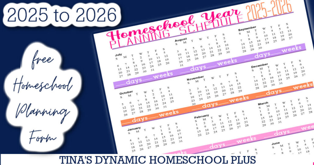 School Year 2025-2026 Homeschool Calendar Schedule Beautiful Form