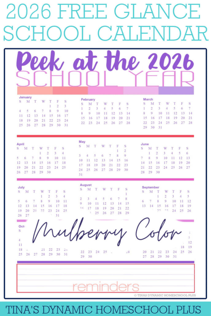 Free Colorful and Beautiful 2026 Printable Calendar One Page