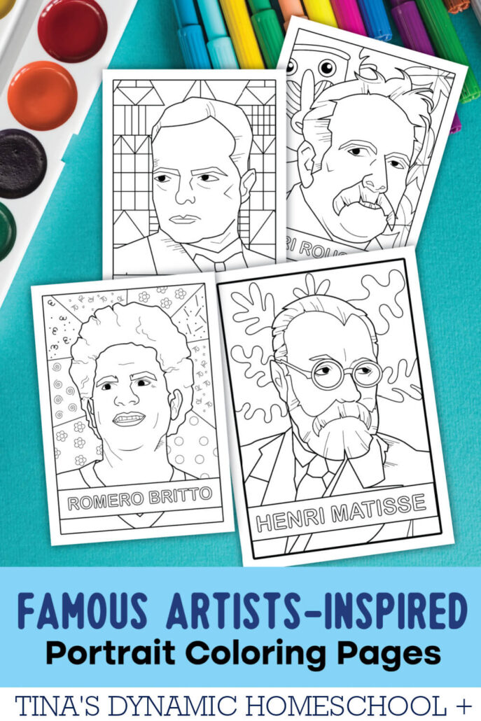 Coloring And Learn: Free Famous Artist Coloring Pages