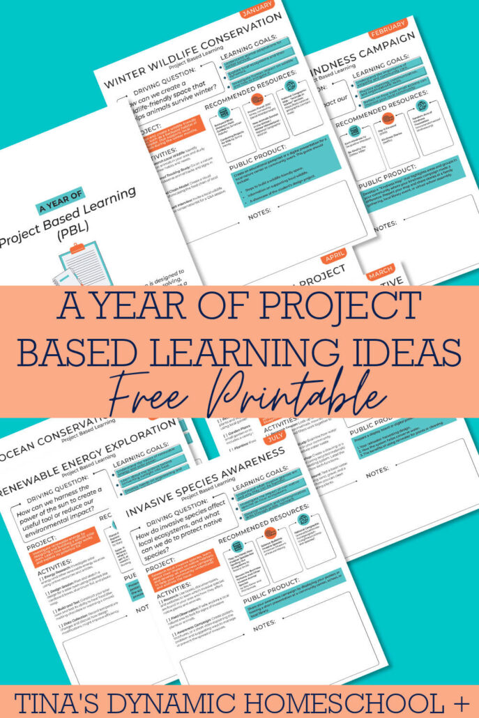 Free Year Long Ideas For Project Based Learning For Homeschool
