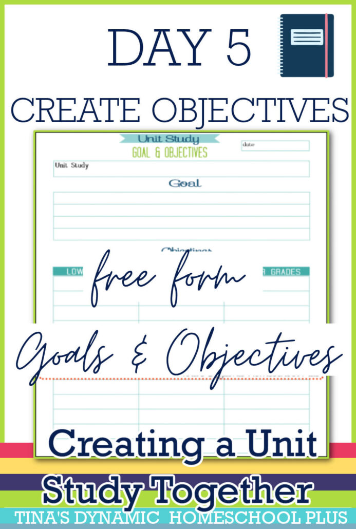 Unit Objectives Day 5 Creating Unit Study Objectives 10 Days of Diving Into Unit ...