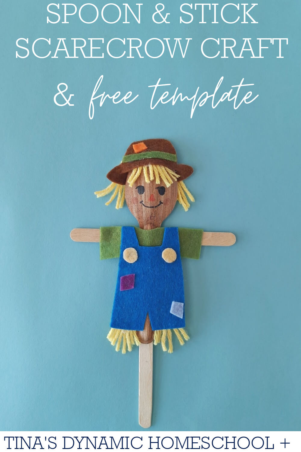 Spoon And Stick Scarecrow Craft For Kids & Free Template