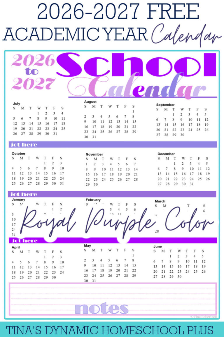 Beautiful Free Printable Yearly Calendar 2026 - 2027