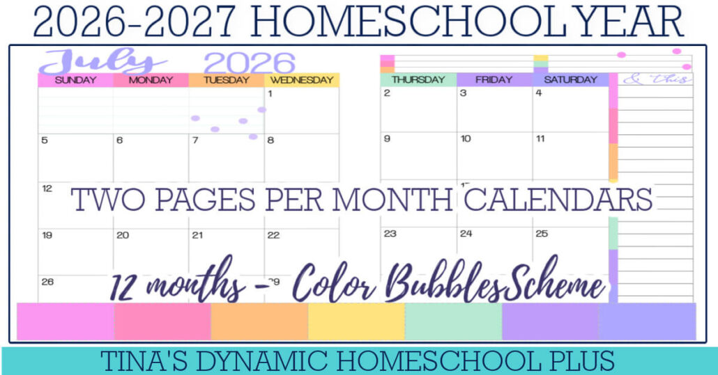 Beautiful And Colorful Printable Calendars 2026 to 2027